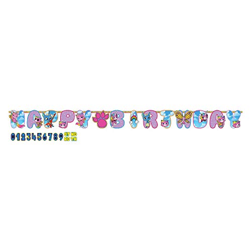 Amscan 122086 Rainbow Butterfly Unicorn Kitty Diecut Banner, 10 1/2' x 10", Multicolor