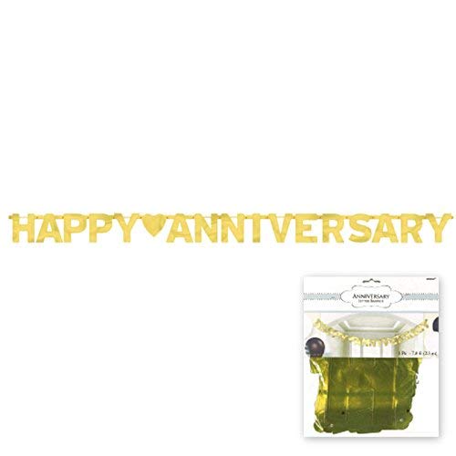Happy Anniversary Gold - Large Foil Letter Banner
