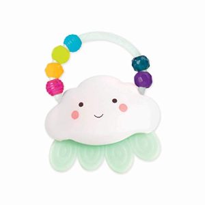 B. toys by Battat – Rain-Glow Squeeze – Light-Up Cloud Rattle for Babies 3 Months +