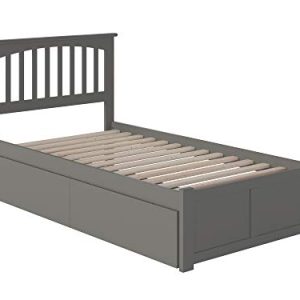 Atlantic Furniture Mission Bed, Twin, Grey