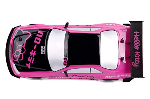 Jada Toys Hello Kitty Nissan Skyline GT-R (Bnr34) Drift Power Slide Elite R/C, USB Charging, with 4 Extra Tires