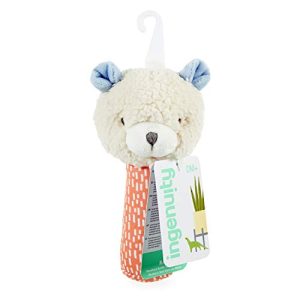 Ingenuity Premium Soft Plush Handheld Rattle - Nate The Teddy Bear, Ages Newborn +