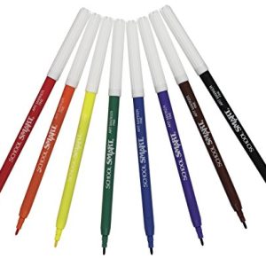 School Smart Conical and Fineline Watercolor Combo Marker Pack - Pack of 192-12 Each of 8 Assorted Colors - 086417