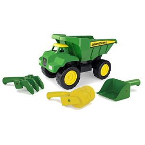 John Deere 15" Big Scoop Dump Truck Sandbox Toy with Sand Tools