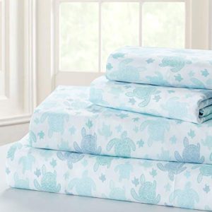 Seaside Resort Beach-Themed Sheet Set, Queen, Turtles