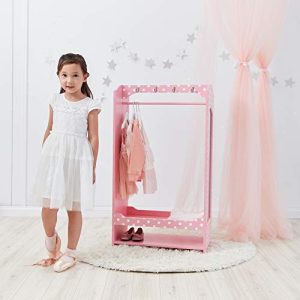 Teamson Kids - Fashion Polka Dot Prints Bella Dress Up Unit - Pink/White