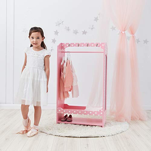 Teamson Kids - Fashion Polka Dot Prints Bella Dress Up Unit - Pink/White