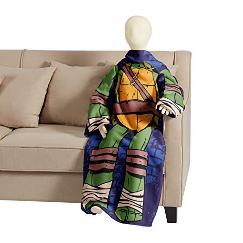 Nickelodeon Youth Comfy Throw Blanket with Sleeves Teenage Mutant Ninja Turtles, Being Leo, Multi Color