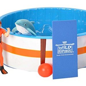 Wild Republic Dolphin Recovery Pool Playset, Gifts for Kids, Aquatic Life, 8"