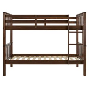 WE Furniture Twin Bunk Bed, Walnut