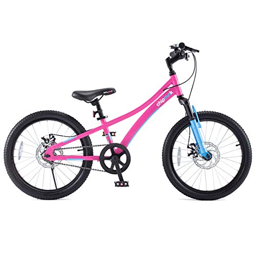 Royalbaby Boys Girls Kids Bike Explorer 20 Inch Bicycle for 7-12 Years Old Front Suspension Aluminum Child's Cycle with Disc Brakes Blue Pink