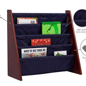 Wildkin Sling Bookshelf, Cherry with Blue