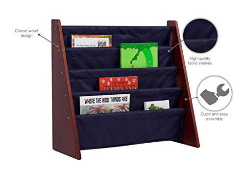 Wildkin Sling Bookshelf, Cherry with Blue
