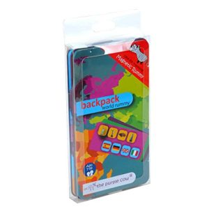 The Purple Cow Magnetic to Go Backpack World Rummy Travel Game - Magnet Board Game Set for Both at Home & in The Car & On The Go - for Traveler Kids - 7-Year-Old & Up - Traveling Adults - 50 Mag