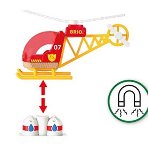 BRIO World - 33797 Firefighter Helicopter | 3 Piece Helicopter Toy for Kids Ages 3 and Up