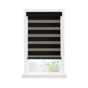 Achim Home Furnishings Cordless Celestial Room Darkening Double Layered Shade 39" x 72", Black