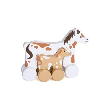 Jack Rabbit Roly Poly Mommy and Baby Push Toy - Horse