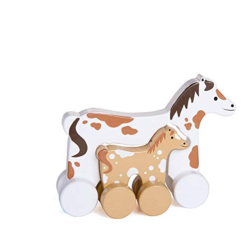 Jack Rabbit Roly Poly Mommy and Baby Push Toy - Horse