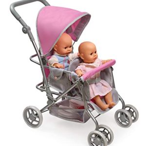Badger Basket Cruise Twin Folding Inline Double Doll Stroller (fits American Girl Dolls)