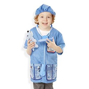 Melissa & Doug Examine & Treat Pet Vet Play Set - The Original (Kids Toy Best for 3, 4, 5 Year Olds and Up) & Veterinarian Role-Play Costume Set, Machine-Washable, 17.5” H x 24” W x 0.75” L