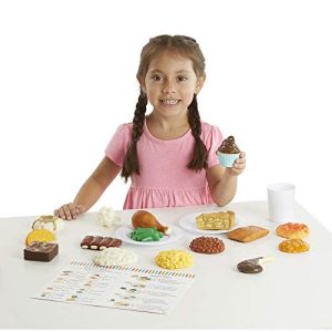 Melissa & Doug Combine & Dine Dinners (Pretend Play, Durable, Realistic Food Pieces, Dishwasher-Safe, 17-Piece Set, Great Gift for Girls and Boys - Best for 3, 4, 5 Year Olds and Up)
