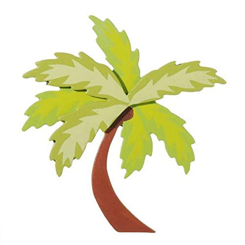 Darice 9199-40 Natural Painted Wood Cutout, Two Palm Tree