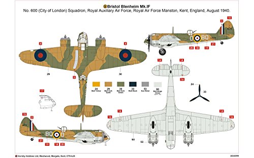 Airfix A04059 Bristol Blenheim MK IF Military Plastic Model Kit (1:72 Scale)
