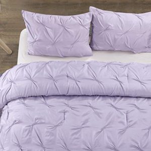 Heritage Club Ultra Soft – Sierra – Hypoallergenic – for Boys and Girls – All Season Breathable 2 Piece Kids and Teen Solid Pintuck Comforter Set – Twin XL – Alternative Microfiber – –, Purple