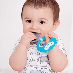 Skip Hop Stay Cool Teether, BPA-free and Freezer Safe Silicone Coated Baby Teether, Hedgehog