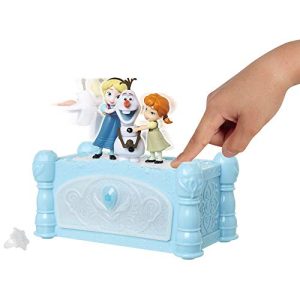 Disney Frozen Musical Jewelry Box with Do You Want to Build A Snowman Song, Watch Anna & Elsa Built Olaf! Snowflake Ring Included! Perfect Birthday, Christmas, Hanukkah Gift - for Girls Ages 3+