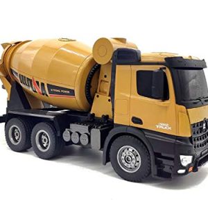 Extreme Hobby 1: 14 Scale RC Cement Mixer with Rechargeable Batteries, 2.4 Ghz Remote & Lights, Yellow