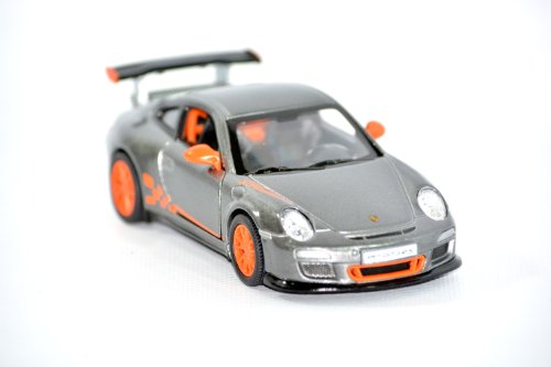 KiNSMART 2010 Porsche 911 GT3 RS Cars (Set of 4), White/Orange/Silver/Black