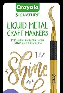 Crayola Metallic Permanent Markers, Fine Point, Assorted Colors, Art Supplies, 6 Count