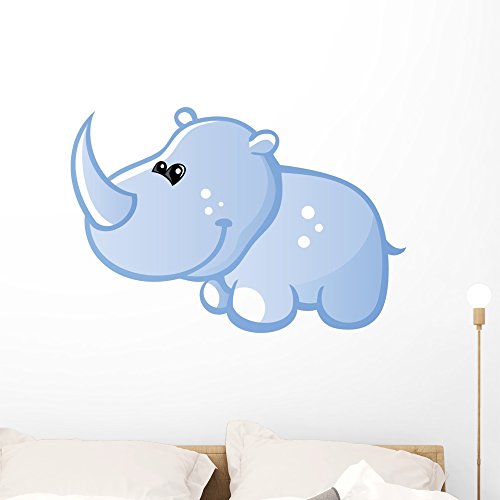 Wallmonkeys Cute Baby Blue Cartoon Wall Decal Peel and Stick Graphic (36 in W x 26 in H) WM308169