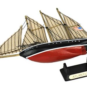 Hampton Nautical Atlantic Decoration Wooden Model Sailboat, 7"