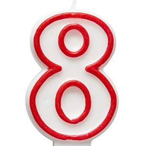 AMERICAN GREETINGS Party Supplies Birthday Candle, Number 8 (1-Count)