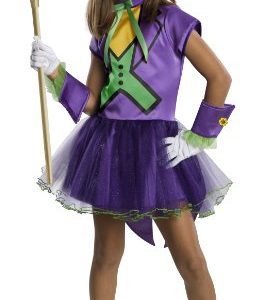 DC Super Villain Collection Joker Girl's Costume with Tutu Dress, Medium