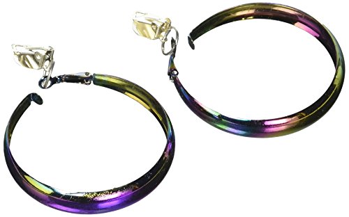 Forum Novelties 63028 Disco Rainbow Hoop Earrings