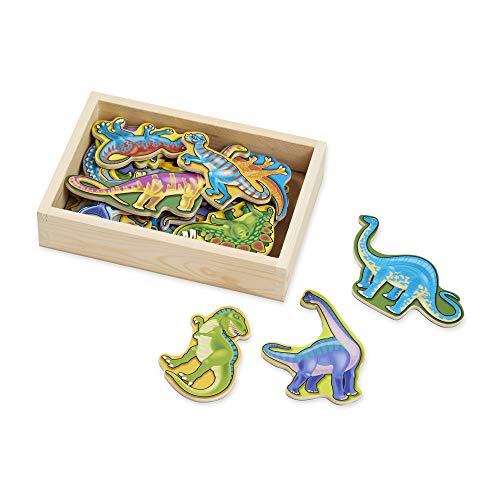 Melissa & Doug Wooden Magnets Set - Animals and Dinosaurs With 40 Wooden Magnets