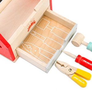 Le Toy Van Tool Box 12Piece Set Premium Wooden Toys for Kids Ages 3 Years & Up, Multi