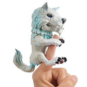 Untamed Dire Wolf by Fingerlings – Blizzard (White and Blue) – Interactive Collectible Toy – By WowWee