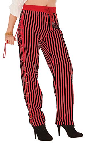 Forum Novelties Women's Pirate Pants-Red/Black, Standard