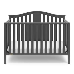 Graco Solano 4-in-1 Convertible Crib, Gray, Easily Converts to Toddler Bed Day Bed or Full Bed, Three Position Adjustable Height Mattress, Assembly Required (Mattress Not Included)