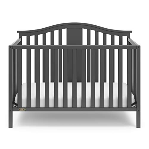 Graco Solano 4-in-1 Convertible Crib, Gray, Easily Converts to Toddler Bed Day Bed or Full Bed, Three Position Adjustable Height Mattress, Assembly Required (Mattress Not Included)