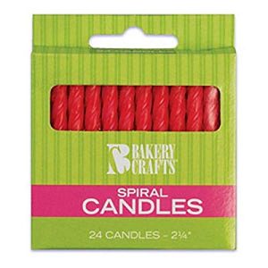 Oasis Supply Spiral Birthday Candles,24 count, 2.25-Inch, Red
