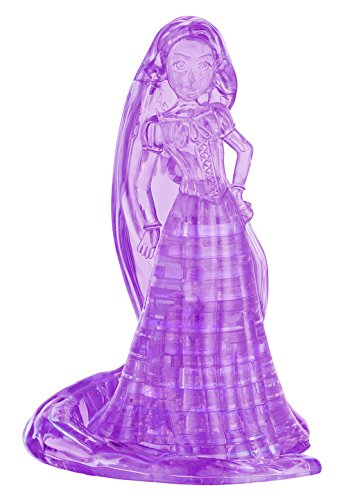 BePuzzled Original 3D Crystal Jigsaw Puzzle - Rapunzel Disney Tangled Brain Teaser, Fun Decoration for Kids Age 12 and Up, Purple, 39 Pieces (Level 1)