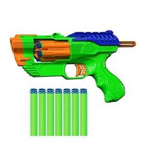 Dart Zone Blitzfire Quickshot Auto-Advance Rotating Cylinder Dart Blaster with 6 Universal Waffle-Tip Darts