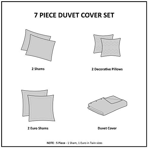 Urban Habitat Rochelle Teen Boys Duvet Cover King/Cal King Size - Blue , Geometric – 7 Piece Teen Boy Bedding – 100% Cotton Lightweight Duvet Cover Set