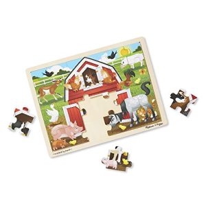 Melissa & Doug Wooden Jigsaw Puzzle arm, Construction, Pets Puzzle (24 Piece)