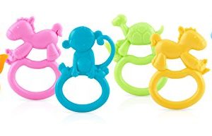 Nuby 2-Pack ZooLoops Teethers, Colors May Vary
